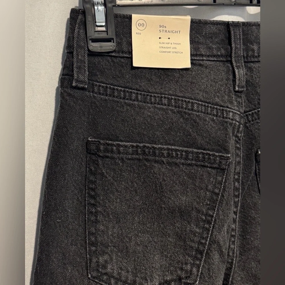Universal Thread High Rise 90s Straight Leg Jeans Stretch Black Denim 00 R NWT - Picture 7 of 13
